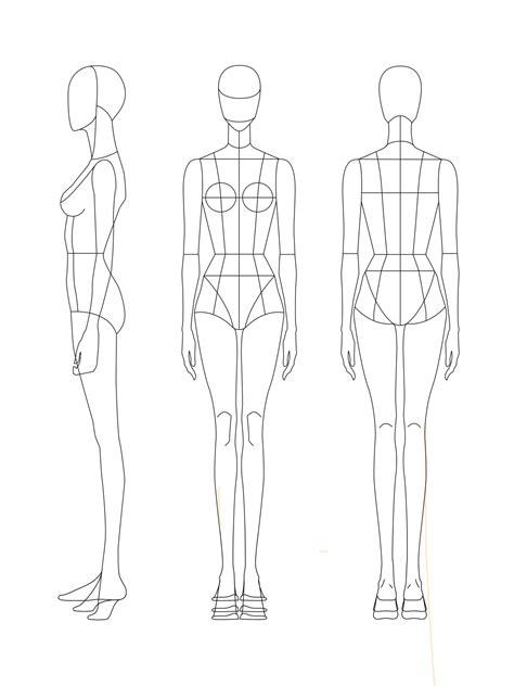 Female Body Template Drawing Example 3