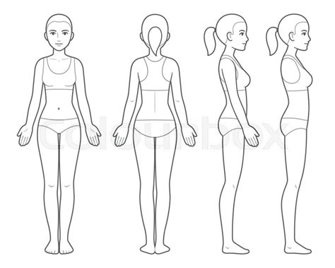 Female Body Template Drawing Example 4