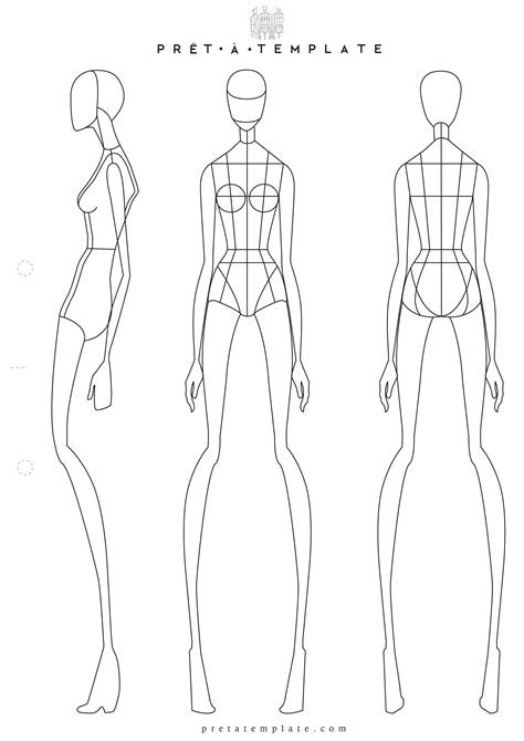 Female Body Template Drawing Example 5