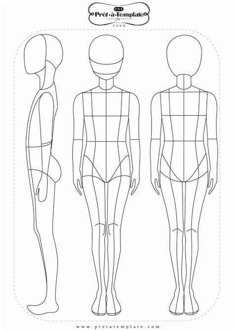 Female body template dynamic pose