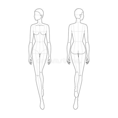 Female body template frontal view