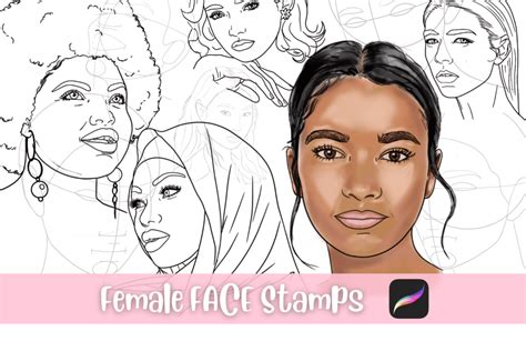 Female face template design example 6