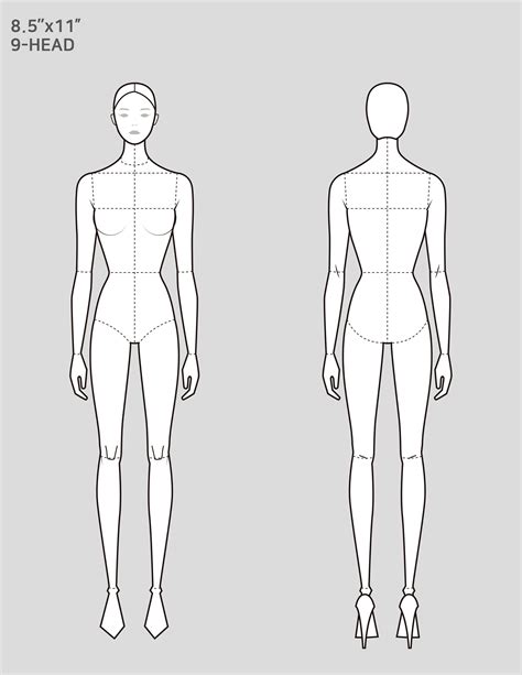 Female fashion figure template