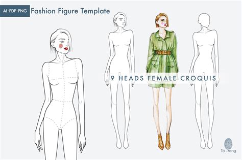 Female fashion figure templates