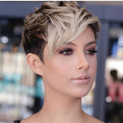 Female Marine wearing her hair in a pixie cut