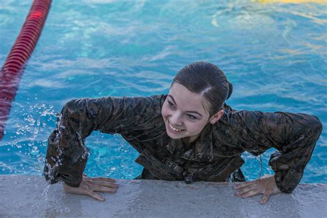 Female Marines Swimming