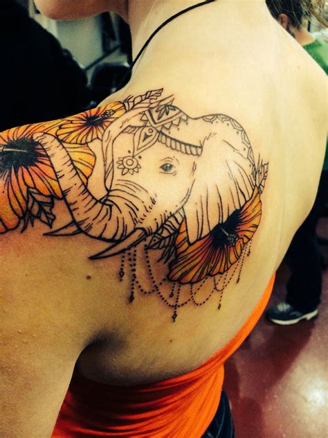 Feminine Elephant Tattoo Designs