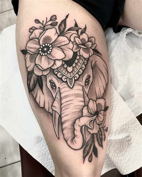 Feminine Elephant Tattoo Gallery