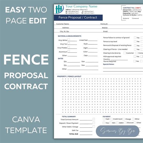 A sample fencing contract template