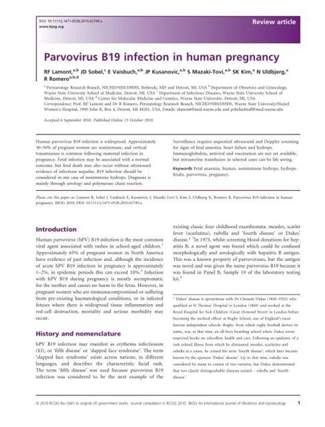 Fetal Complications caused by Parvovirus B19