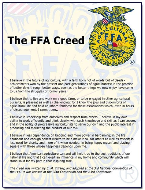 FFA Creed printable quote