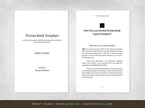 Fiction book template