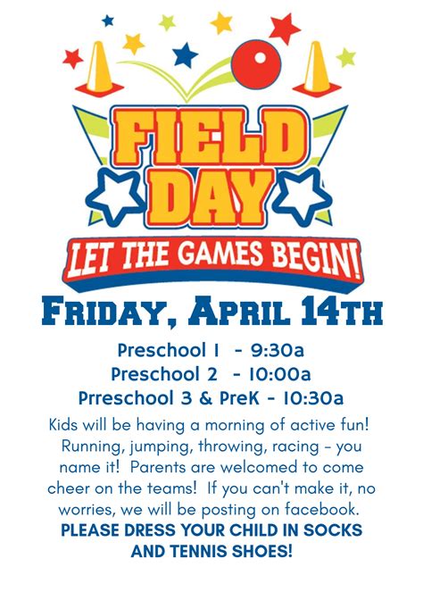 Field Day Flyer with Schedule