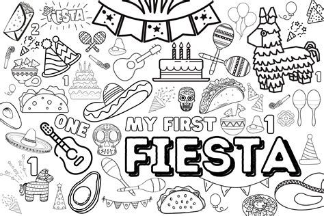 Fiesta Coloring Pages PDF