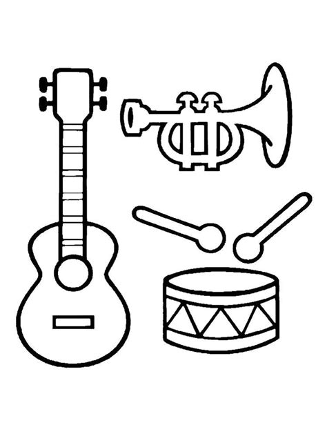 Fiesta instruments coloring pages for kids