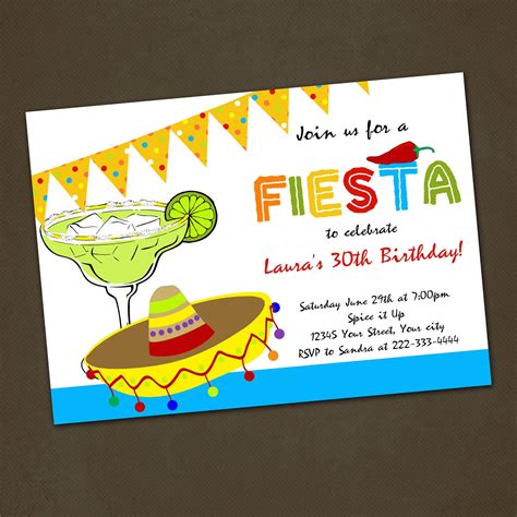 Fiesta Party Invitation with Photo Template