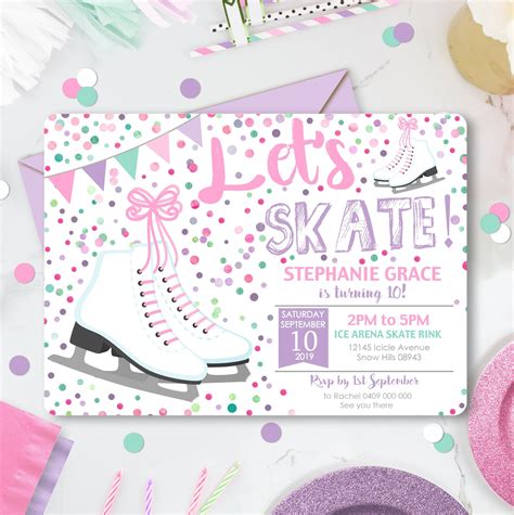 Figure Skating Party Invitation