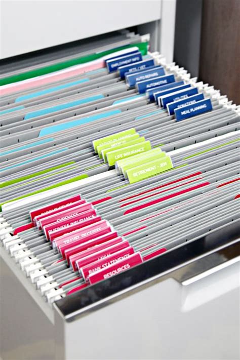 Organization of File Cabinet Labels Templates