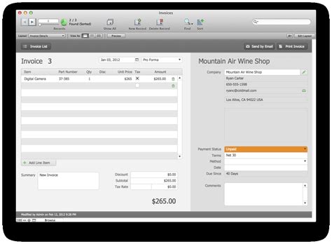 FileMaker Pro Accounting Template