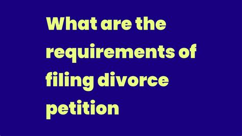 Filing Divorce Petition