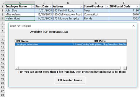 Fillable PDF Forms Excel