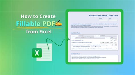 Fillable PDF from Excel Mac