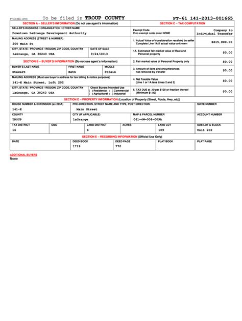 Fillable PT-61 Form Example