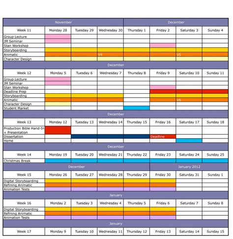 Film Production Schedule Template Example 3