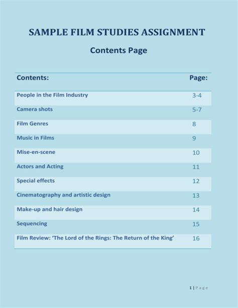 Film Studies Template