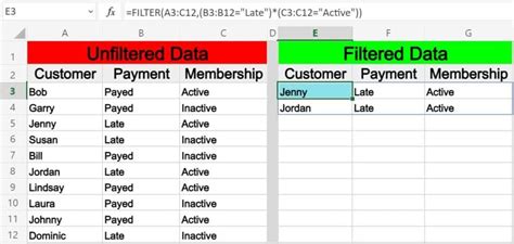 FILTER formula with AND logic