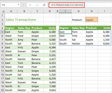 FILTER formula syntax