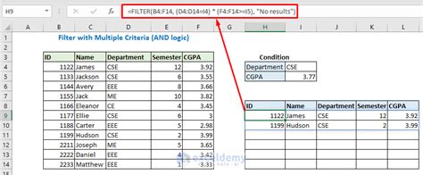 FILTER Function Examples