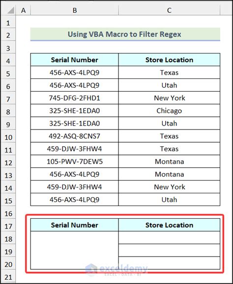 FILTER Function with REGEXMATCH