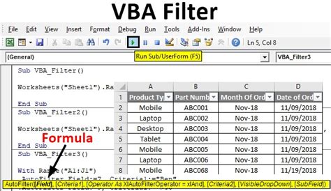 Filter rows using VBA scripts