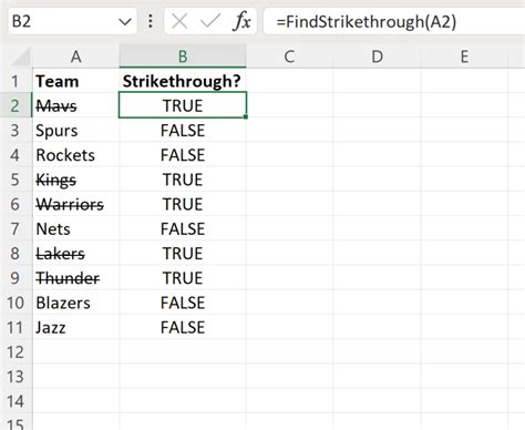 Filter Strikethrough Formulas