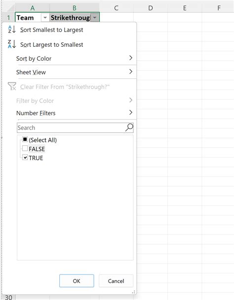 Filter Strikethrough Method 4