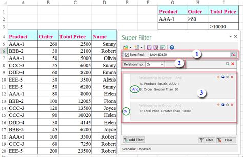 Filtering Multiple Columns in Google Sheets