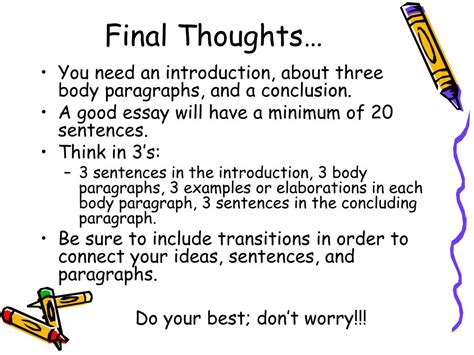 Final thoughts example