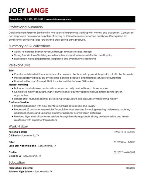 Finance Professional Resume Template