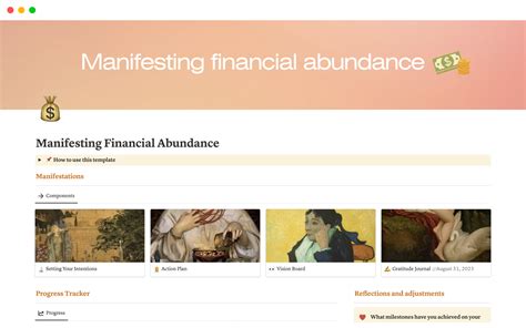 Financial Abundance Template Example