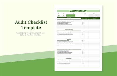 Financial Audit Checklist Template Excel