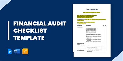 Financial Audit Checklist Template PDF