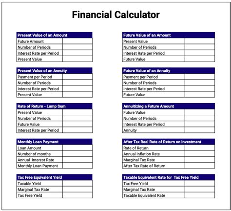 Financial Calculator Template