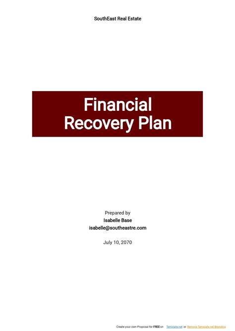 Financial Planning for Recovery