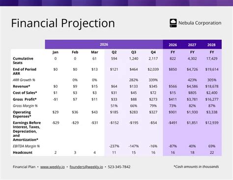 Financial projections illustration