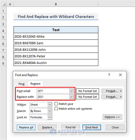 Find and Replace Multiple Values in Excel