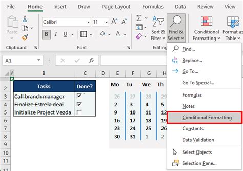 Find and Select Feature in Excel