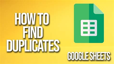 Find Duplicates in Google Sheets