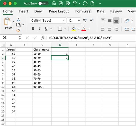 Find Frequency in Excel