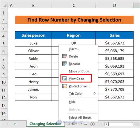 Find Row Number of Value in Excel using ROW Function